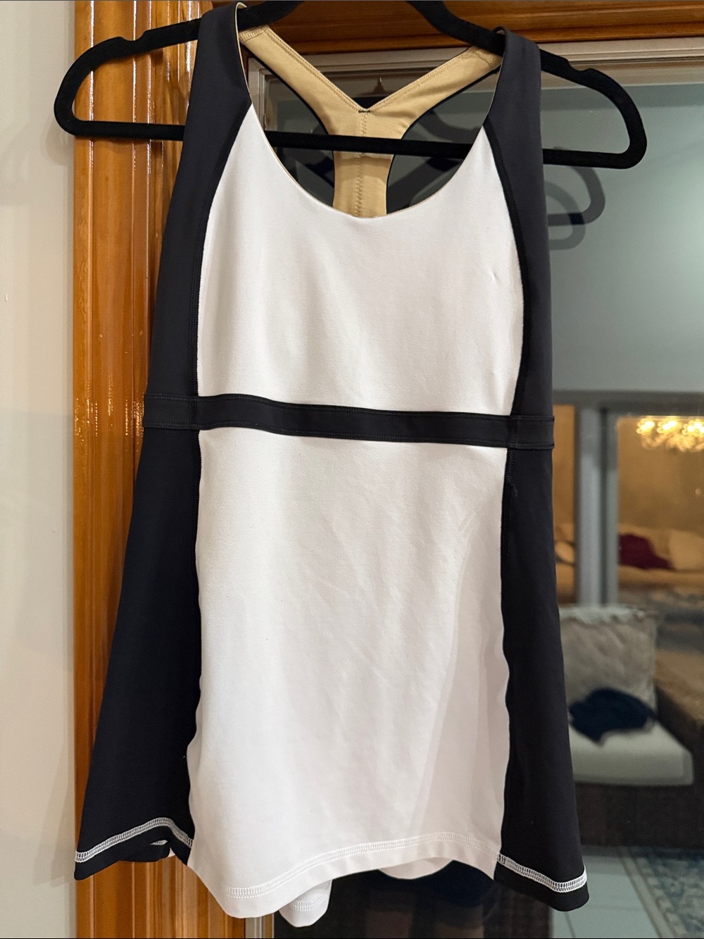 lululemon athletica White, Black and Gold Racerback Tank